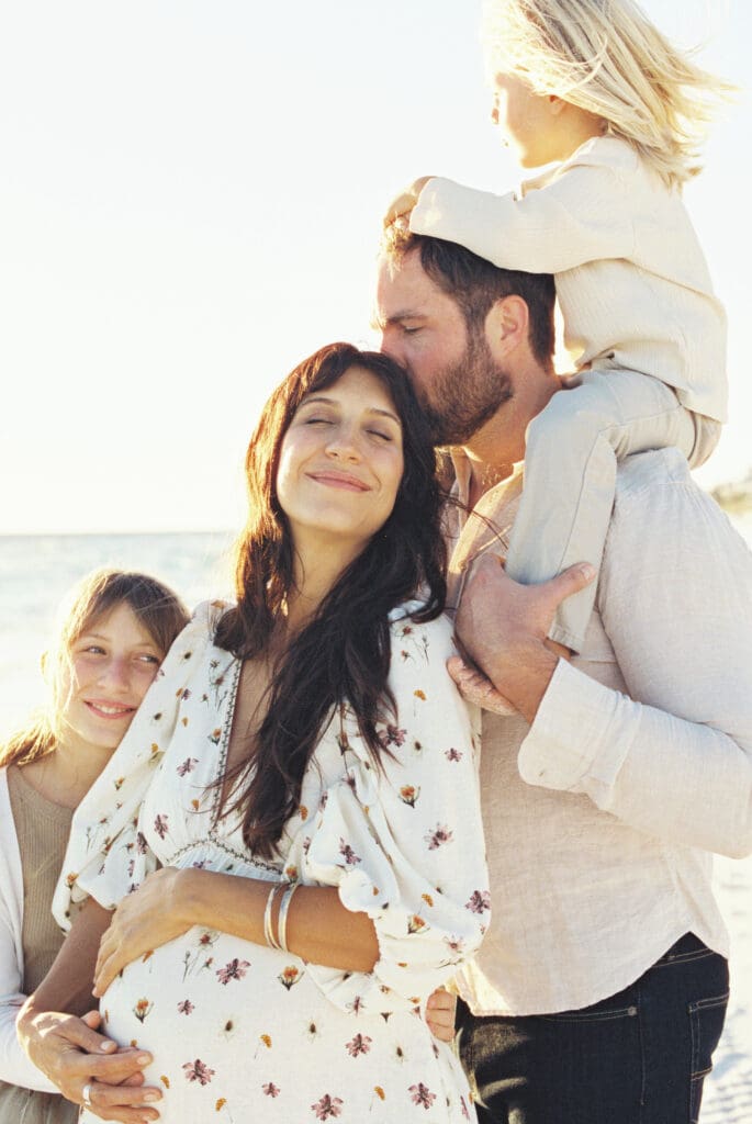 Photos during outdoor maternity session