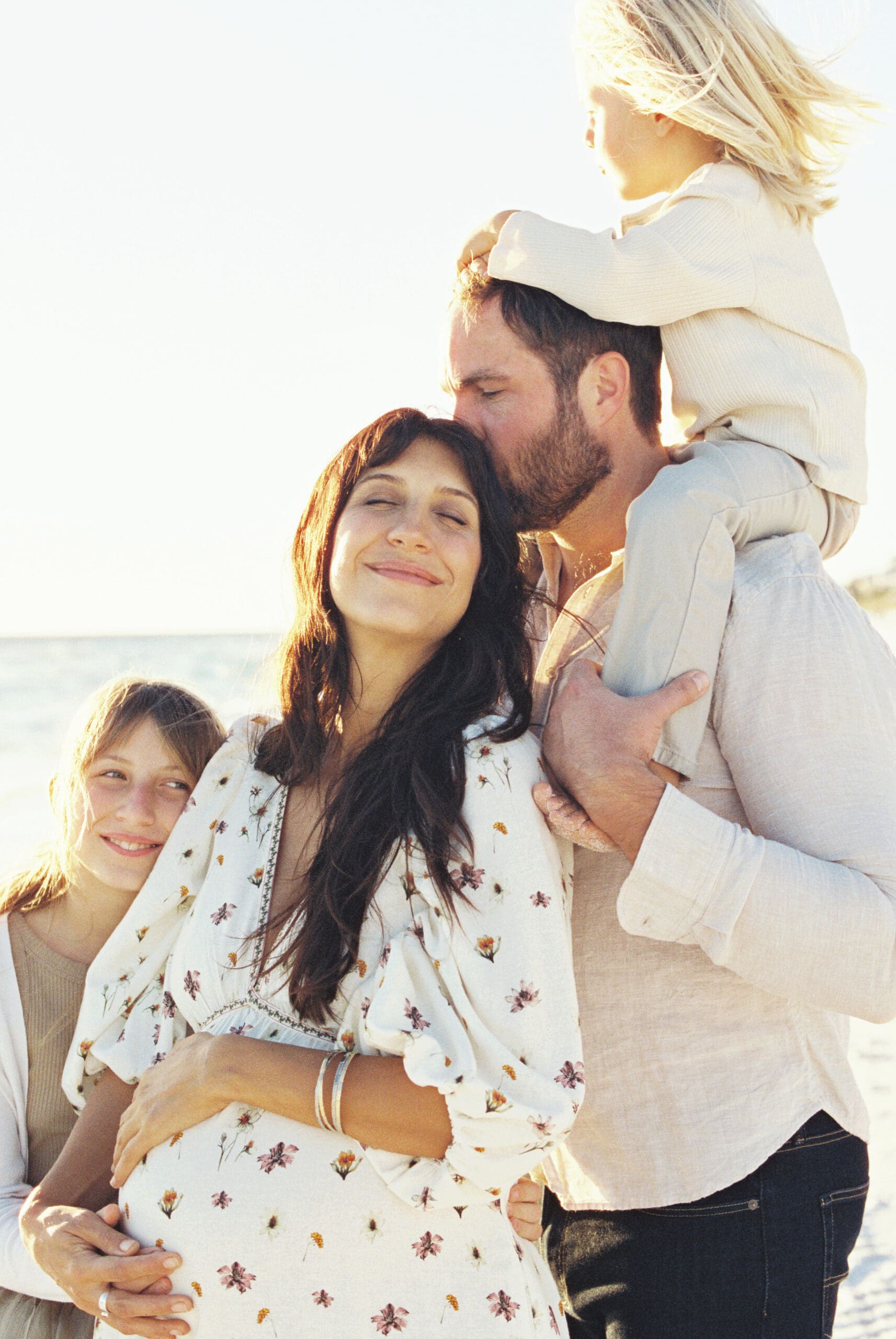 Photos during outdoor maternity session