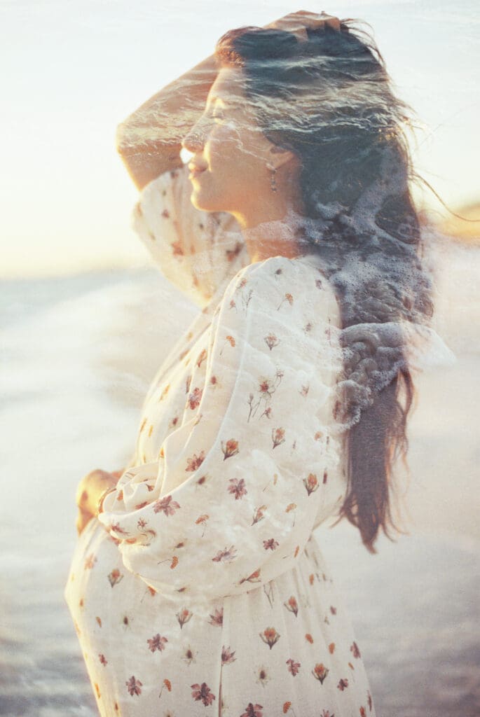 Photos during outdoor maternity session